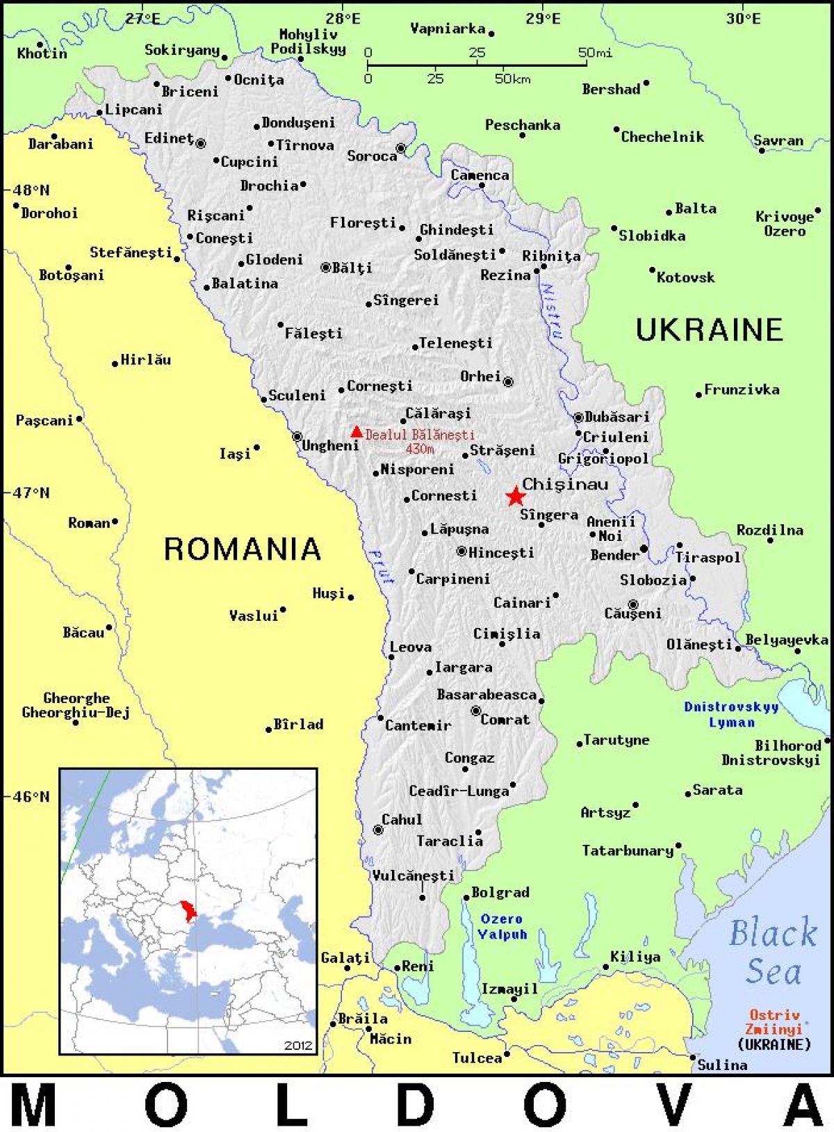 Kaart van Moldavië land 